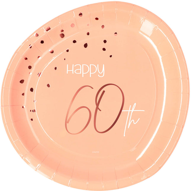 Feestbazaar Borden 60 Jaar Elegant Blush (8st)