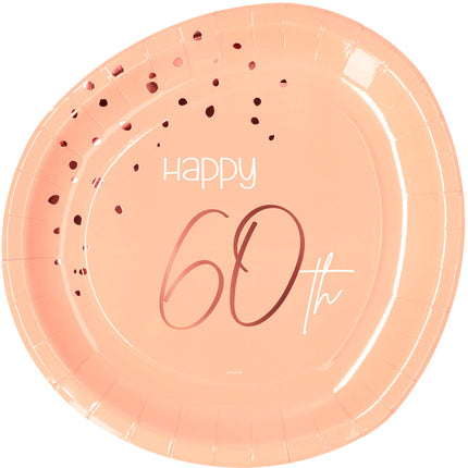 Feestbazaar Borden 60 Jaar Elegant Blush (8st)