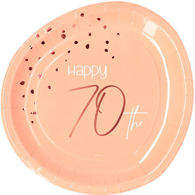 Feestbazaar Borden 70 Jaar Elegant Blush (8st)