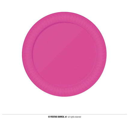 Feestbazaar Borden Neon Fuchsia 23cm (6st)