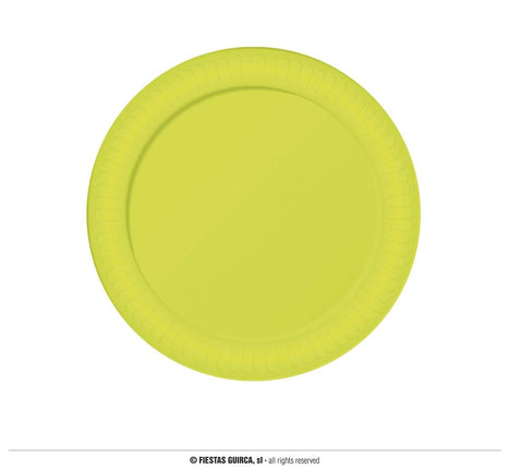 Feestbazaar Borden Neon Geel 23cm (6st)