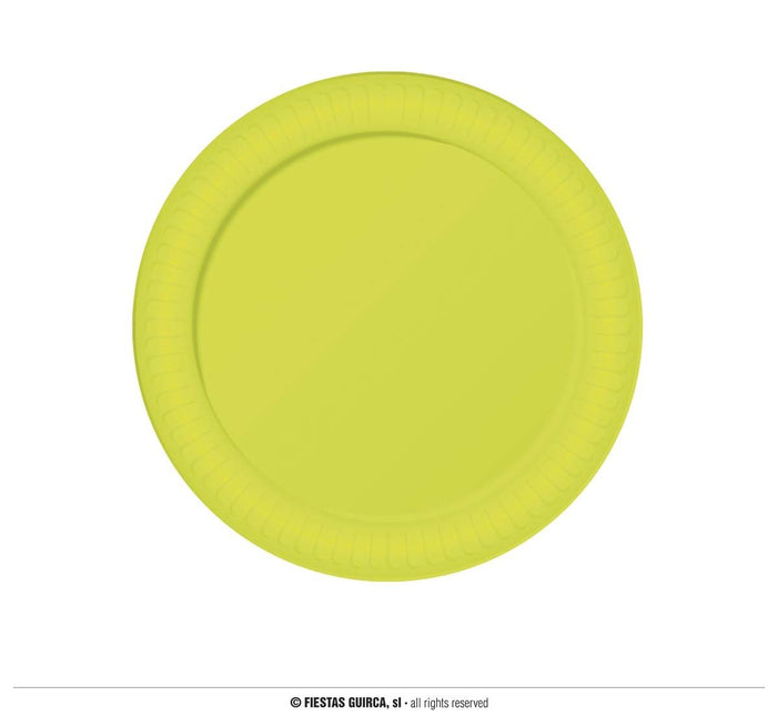 Feestbazaar Borden Neon Geel 23cm (6st)