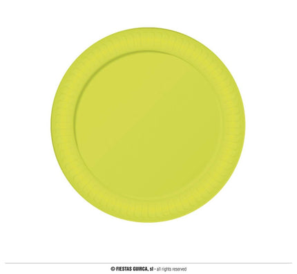 Feestbazaar Borden Neon Geel 23cm (6st)
