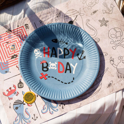 Feestbazaar Borden Pirate Party Happy Bday 23 cm (8st)