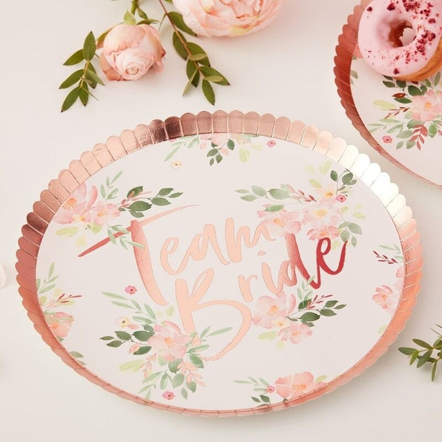 Feestbazaar Borden Team Bride Floral (8 st)