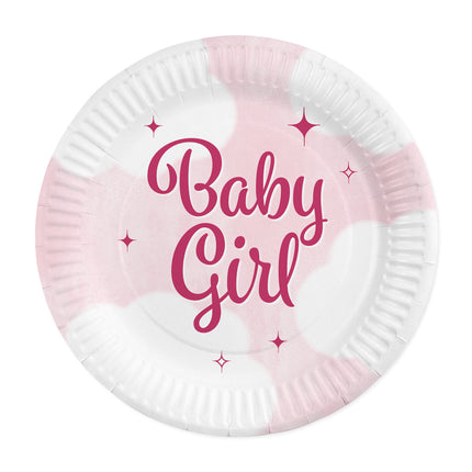 Feestbazaar Bordjes Baby Girl 23cm (8st)