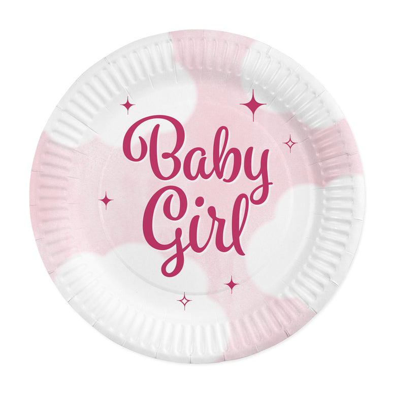 Feestbazaar Bordjes Baby Girl 23cm (8st)