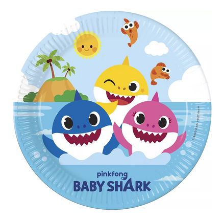 Feestbazaar Bordjes Baby Shark (8st)