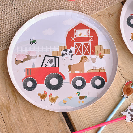 Feestbazaar Bordjes Boerderijdieren Farm Scene (8st)