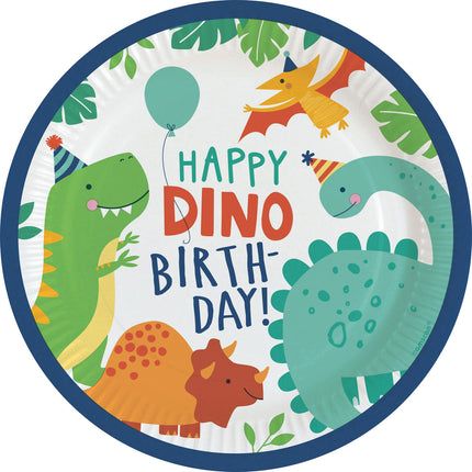 Feestbazaar Bordjes Dino-Mite Happy Birthday (8st)