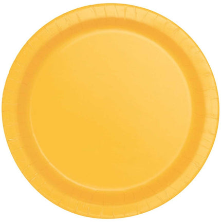 Feestbazaar Bordjes Geel 20 Stuks - 18 cm