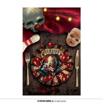 Feestbazaar Bordjes Halloween Circus Horror Clown (6st)