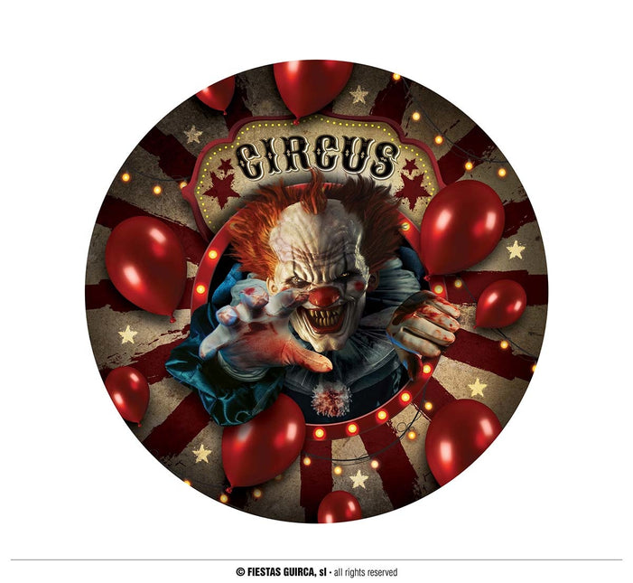 Feestbazaar Bordjes Halloween Circus Horror Clown (6st)