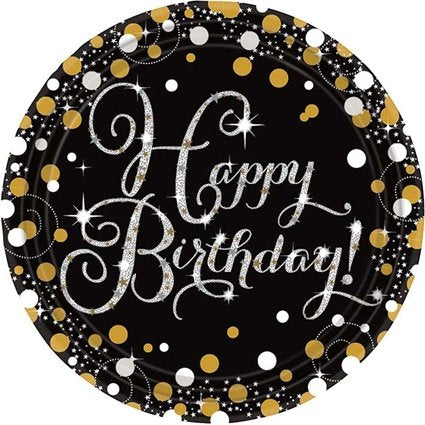 Feestbazaar Bordjes Happy Birthday (8 stuks)