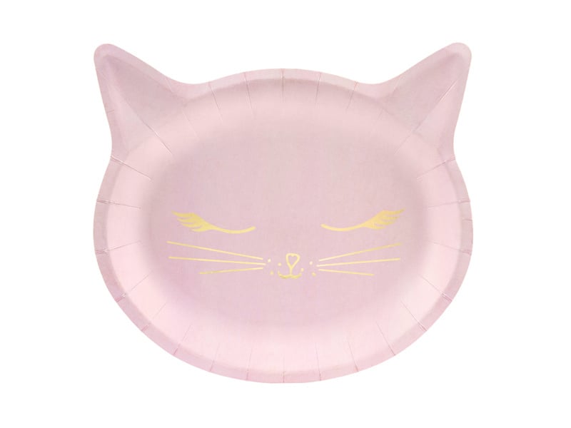 Feestbazaar Bordjes Kat roze Cat Collection (6st)