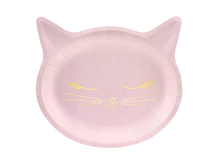 Feestbazaar Bordjes Kat roze Cat Collection (6st)