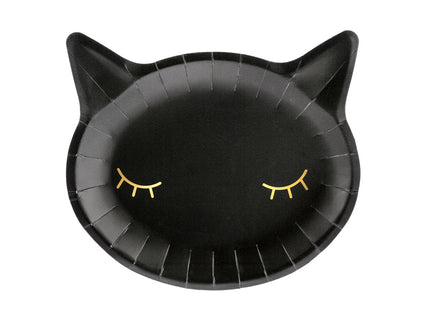 Feestbazaar Bordjes Kat Zwart (6st)