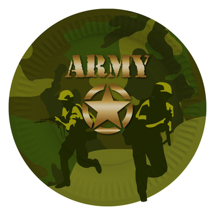 Feestbazaar Bordjes Leger Army (8st)