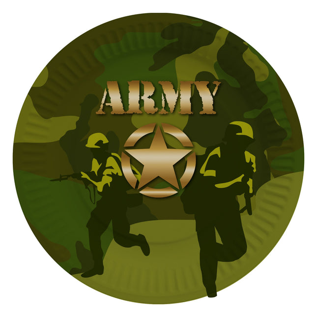 Feestbazaar Bordjes Leger Army (8st)