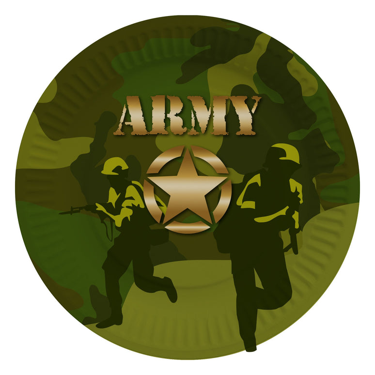Feestbazaar Bordjes Leger Army (8st)