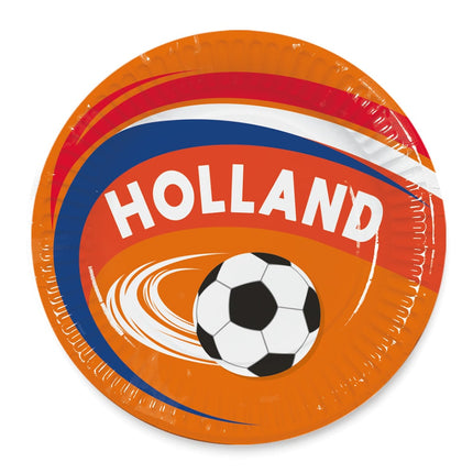 Feestbazaar Bordjes Oranje Holland Voetbal 23cm (8st)