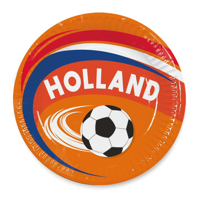 Feestbazaar Bordjes Oranje Holland Voetbal 23cm (8st)