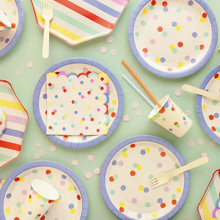 Feestbazaar Bordjes Pastel Strepen (6st)
