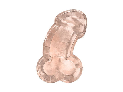Feestbazaar Bordjes Penis Vorm Rose Goud - 6 stuks