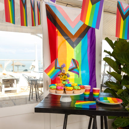 Feestbazaar Bordjes Regenboog 23cm (8st)