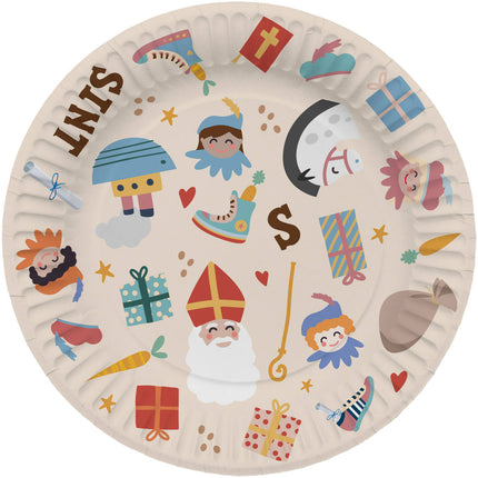Feestbazaar Bordjes Sint & Piet Cartoon (8st)