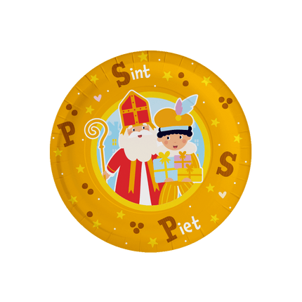 Feestbazaar Bordjes Sint & piet Cartoon Vigo (8st)