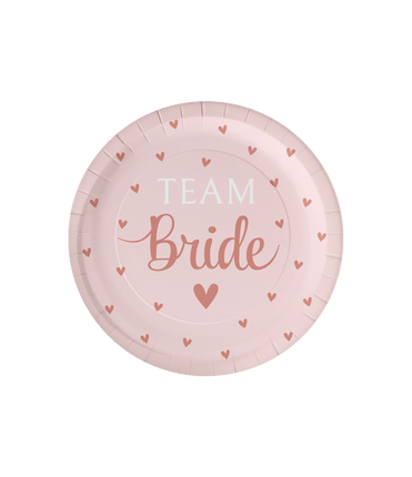 Feestbazaar Bordjes 'Team Bride' Blush roze (8st)