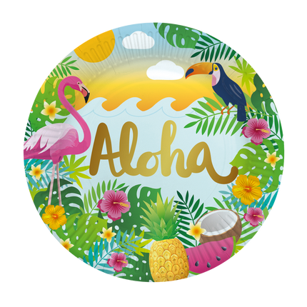Feestbazaar Bordjes Tropical Aloha (8st)