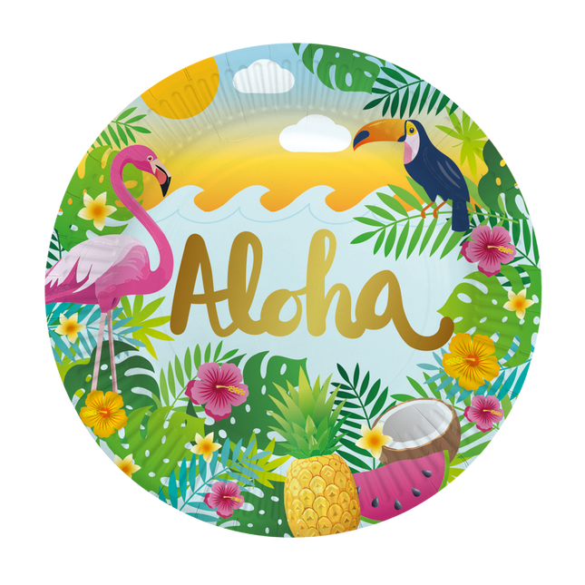 Feestbazaar Bordjes Tropical Aloha (8st)