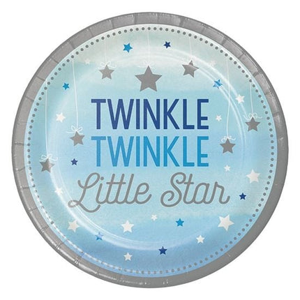 Feestbazaar Bordjes Twinkle Little Star Blauw - 8 Stuks