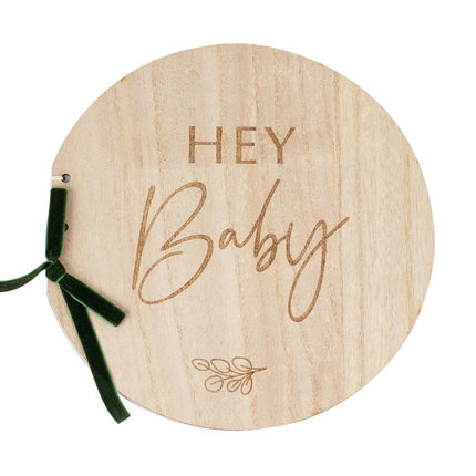 Feestbazaar Botanical Baby Houten Gastenboek