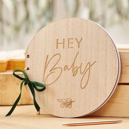 Feestbazaar Botanical Baby Houten Gastenboek