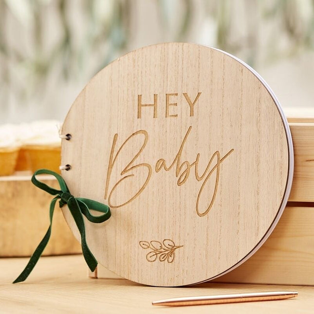 Feestbazaar Botanical Baby Houten Gastenboek