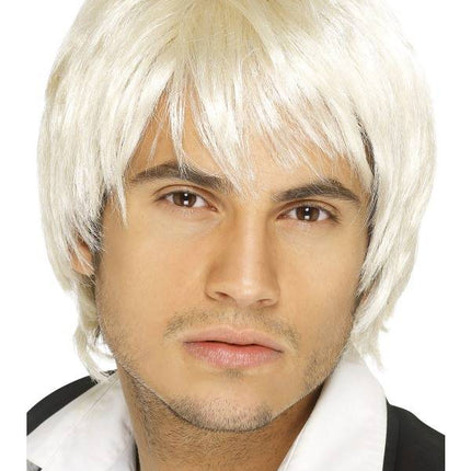 Feestbazaar Boy band pruik kort blond
