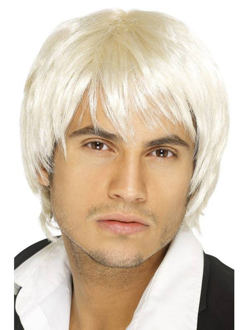 Feestbazaar Boy band pruik kort blond