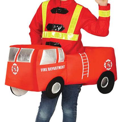 Feestbazaar Brandweer Kostuum Kind Met Brandweerauto