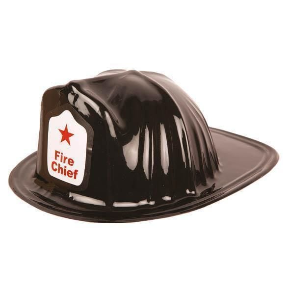 Feestbazaar Brandweerhelm kind zwart plastic