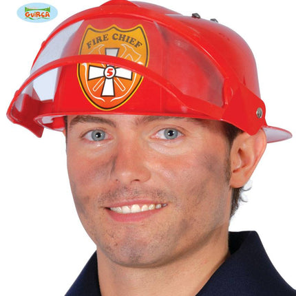 Feestbazaar Brandweerhelm met vizier kind/volwassen
