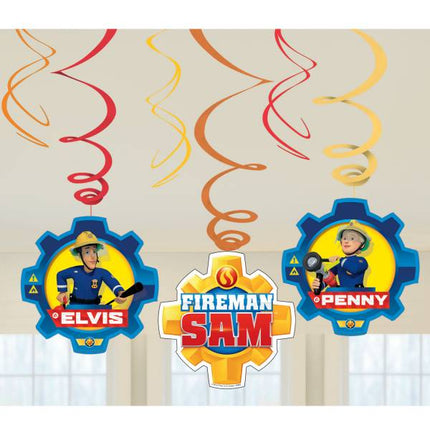 Feestbazaar Brandweerman Sam Hangdecoratie Versiering Set 6 delig