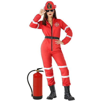 Feestbazaar Brandweervrouw Kostuum Rood