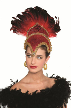 Feestbazaar Braziliaanse hoofdtooi elite rood