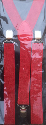 Feestbazaar Bretels glitter rood