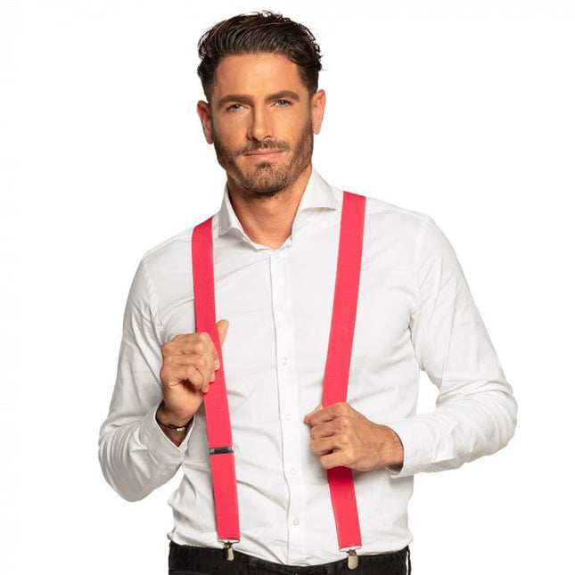 Feestbazaar Bretels neon roze
