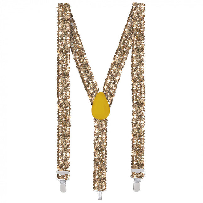 Feestbazaar Bretels pailletten goud