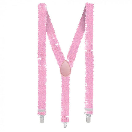Feestbazaar Bretels Pailletten Roze